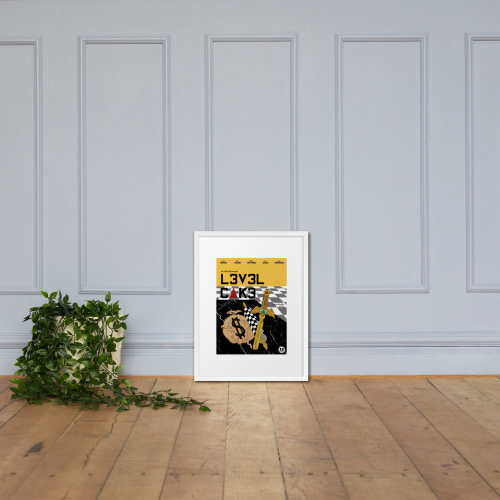 'L3v3l Cak3' Framed poster - Streetwear, Print - Merchandise, Hella Sexy Dope - HSD, Hella Sexy Dope - Hella Sexy Dope