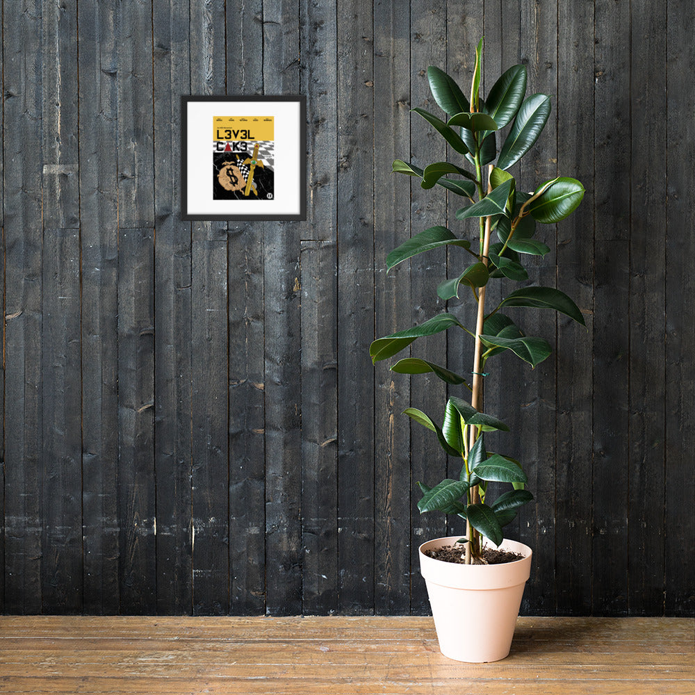 'L3v3l Cak3' Framed poster - Streetwear, Print - Merchandise, Hella Sexy Dope - HSD, Hella Sexy Dope - Hella Sexy Dope
