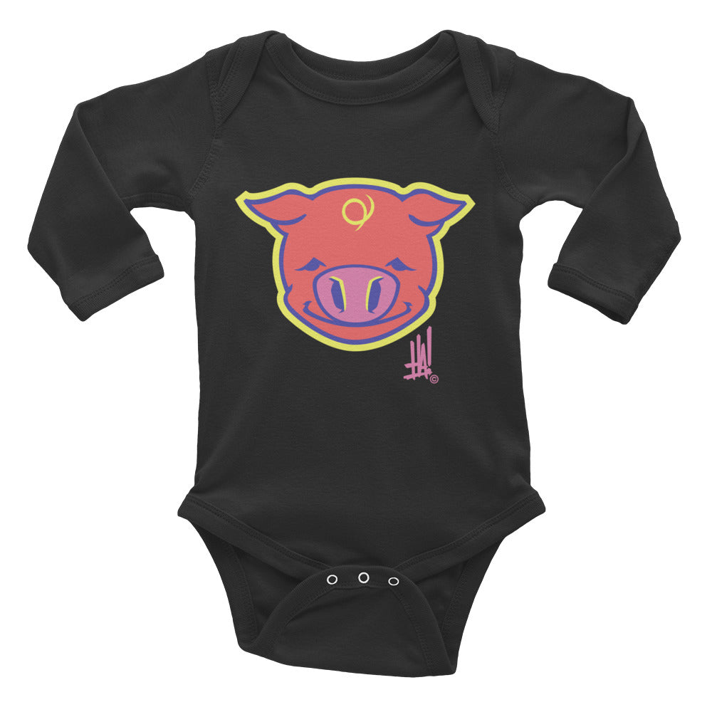 'PigBRAND' Infant Long Sleeve Bodysuit - Streetwear,  - Merchandise, Hella Sexy Dope - HSD, Hella Sexy Dope - Hella Sexy Dope